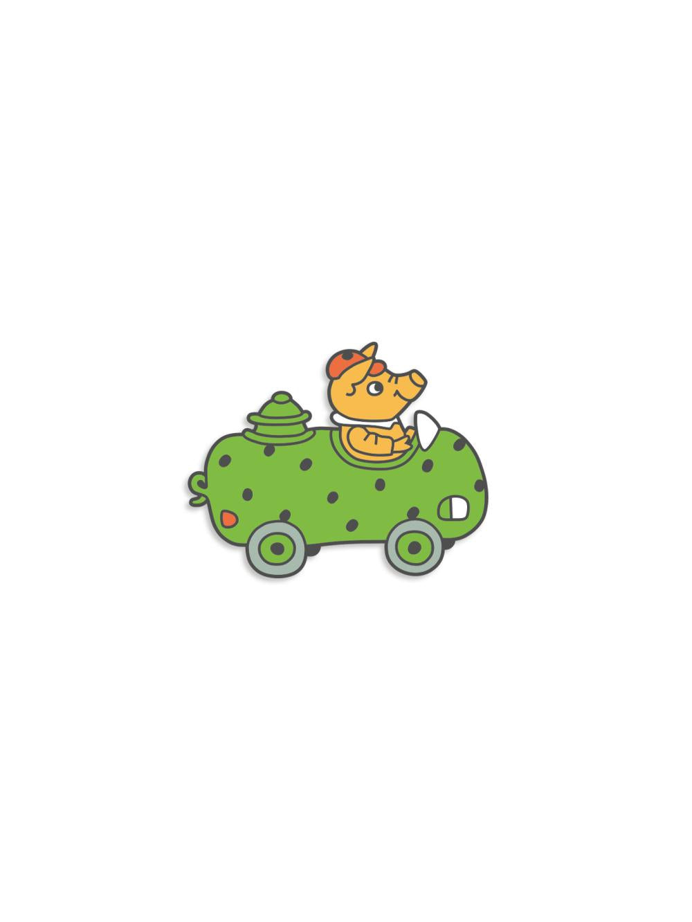RICHARD SCARRY PICKLE CAR ENAMEL PIN