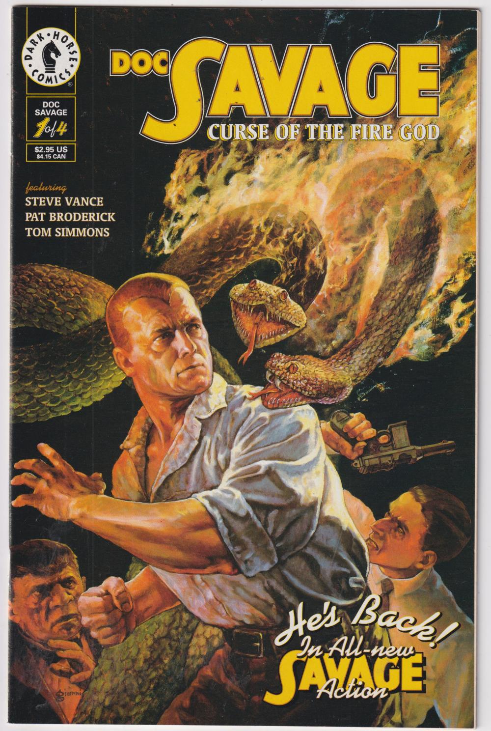 DOC SAVAGE CURSE O/T FIRE GOD #1-4 DARK HORSE 1995 COMPLETE SET