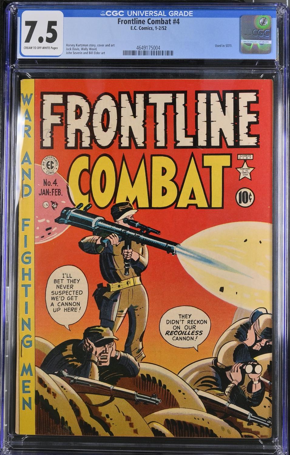 FRONTLINE COMBAT #4 CGC 7.5 VF- EC COMICS 1952
