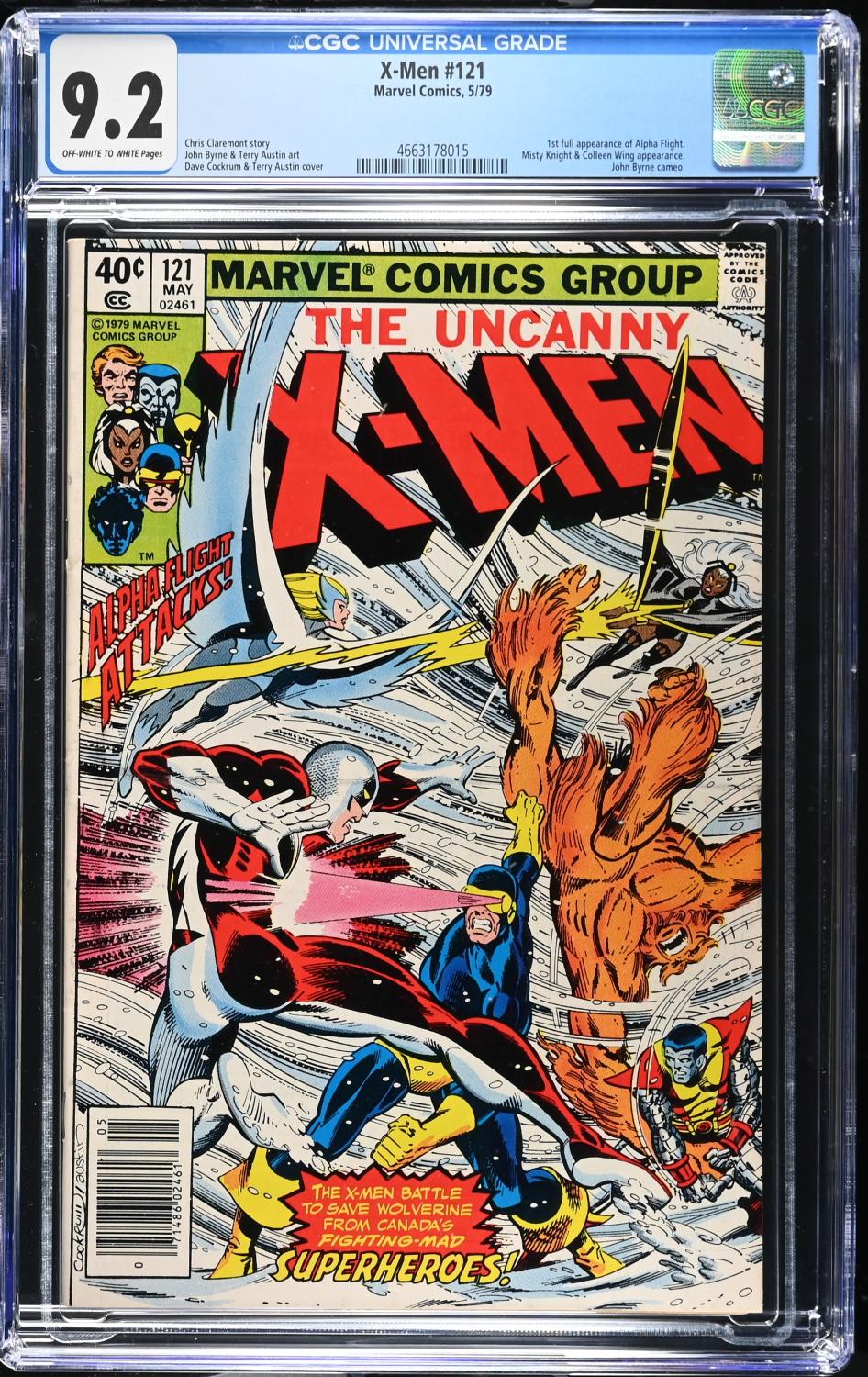 X-MEN #121 CGC 9.2 NM- 1ST FULL APPEARANCE ALPHA FLIGHT 1979