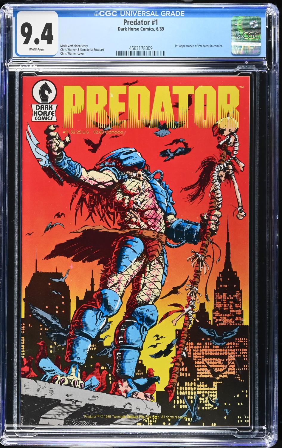 PREDATOR #1 1989 CGC 9.4 NM 1ST PRINT