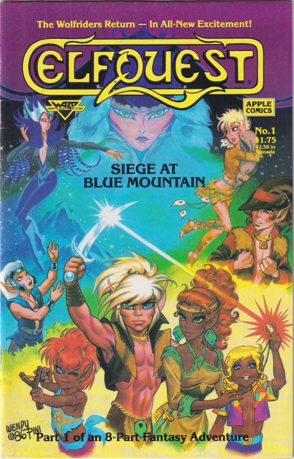 ELFQUEST SEIGE BLUE MOUNTAIN #1-8 APPLE 1987 COMPLETE SET