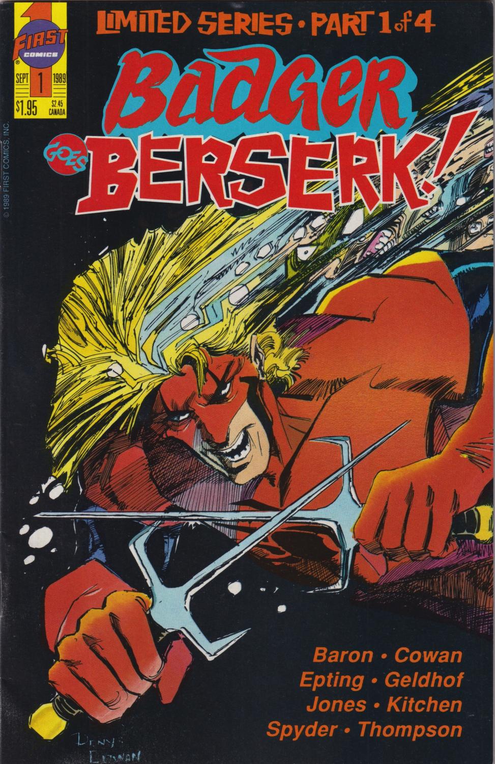 BADGER GOES BERSERK #1-4 FIRST 1989 COMPLETE SET