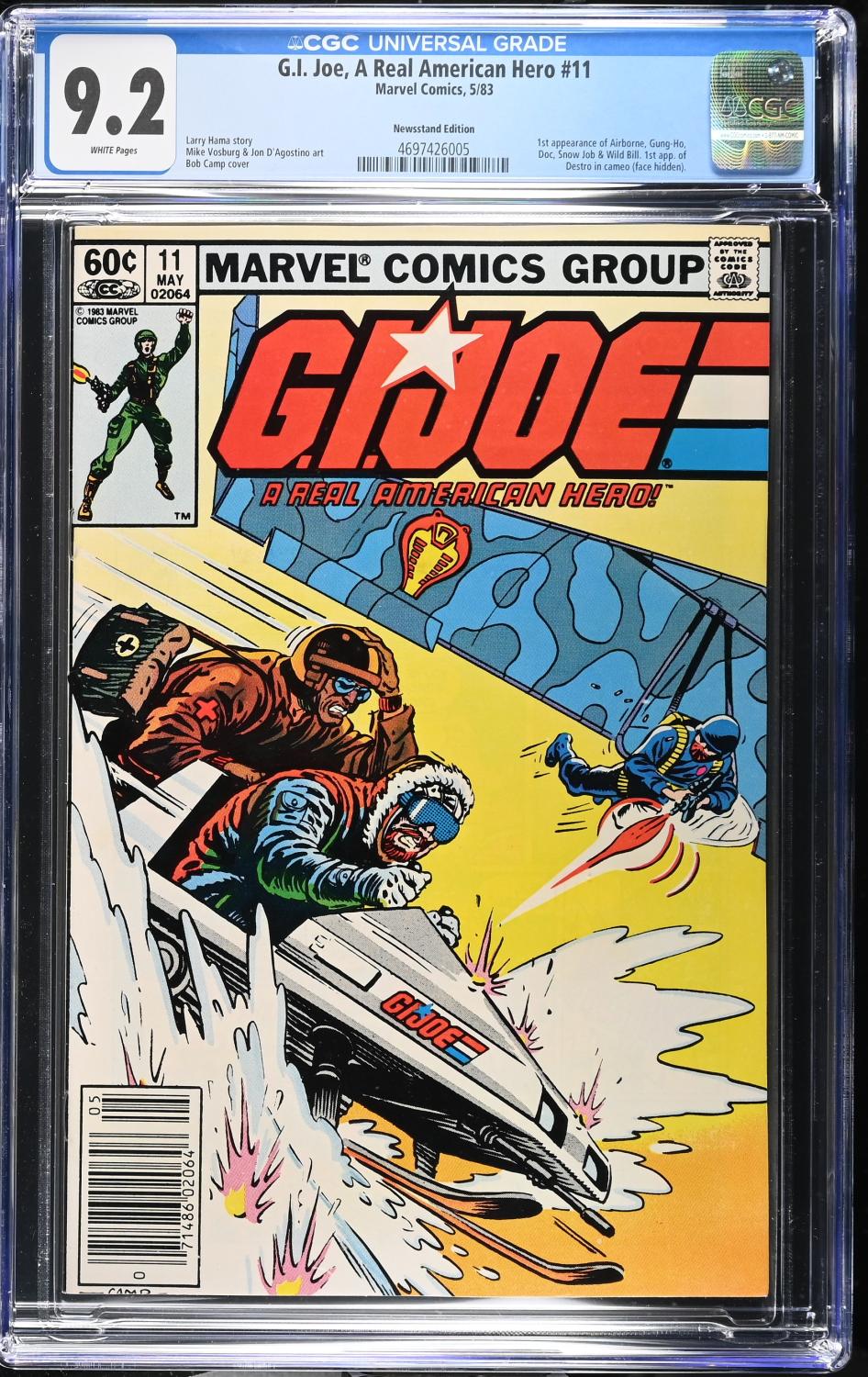 GI JOE A REAL AMERICAN HERO #11 CGC 9.2 NM- NEWSSTAND EDITION