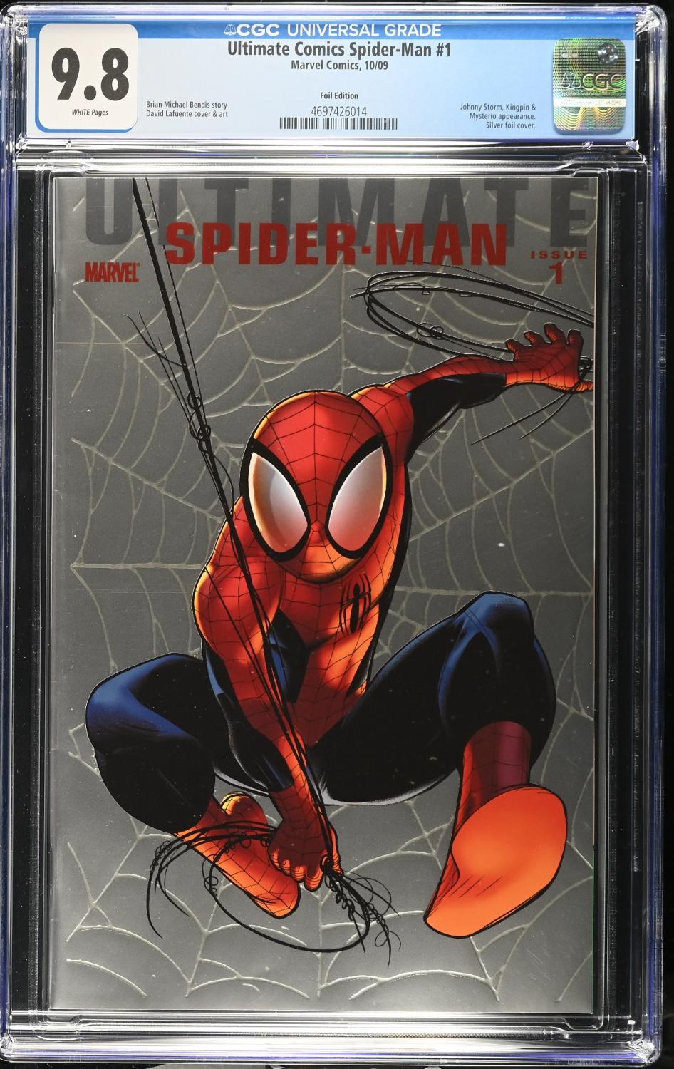 ULTIMATE COMICS SPIDER-MAN 1 CGC 9.8 NM/M 10/09 MARVEL COMICS FOIL EDITION