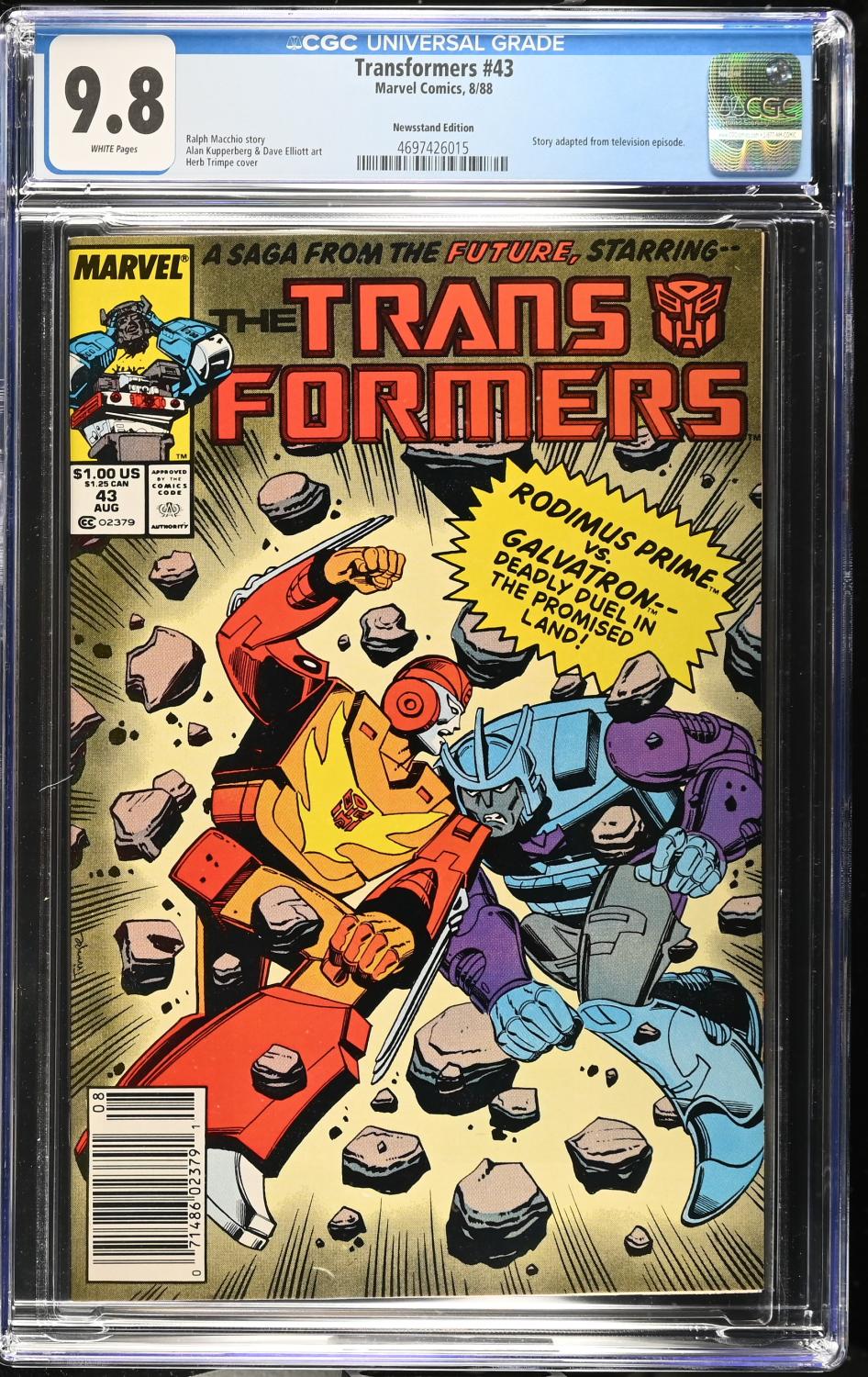 TRANSFORMERS #43 CGC 9.8 NM/M NEWSSTAND MARVEL COMICS