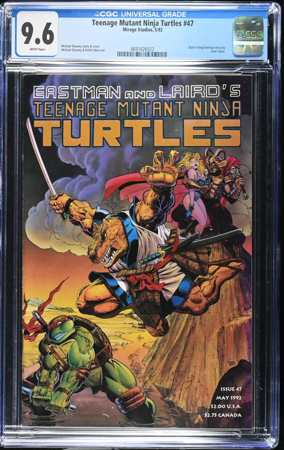 TEENAGE MUTANT NINJA TURTLES 47 CGC 9.6 NM+ SPACE USAGI 5/92 MIRAGE STUDIOS