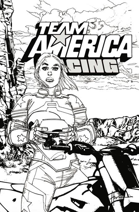 TEAM AMERICA RACING FULL THROTTLE EDITION #1 ONE SHOT CVR E HOWARD CHAYKIN BW VAR