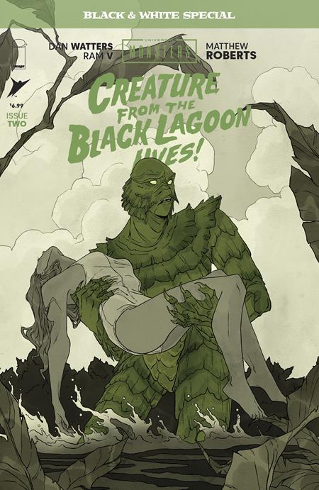 UNIVERSAL MONSTERS CREATURE FROM THE BLACK LAGOON LIVES BLACK AND WHITE SPECIAL #2 CVR B ABIGAIL LARSON VAR OF 2