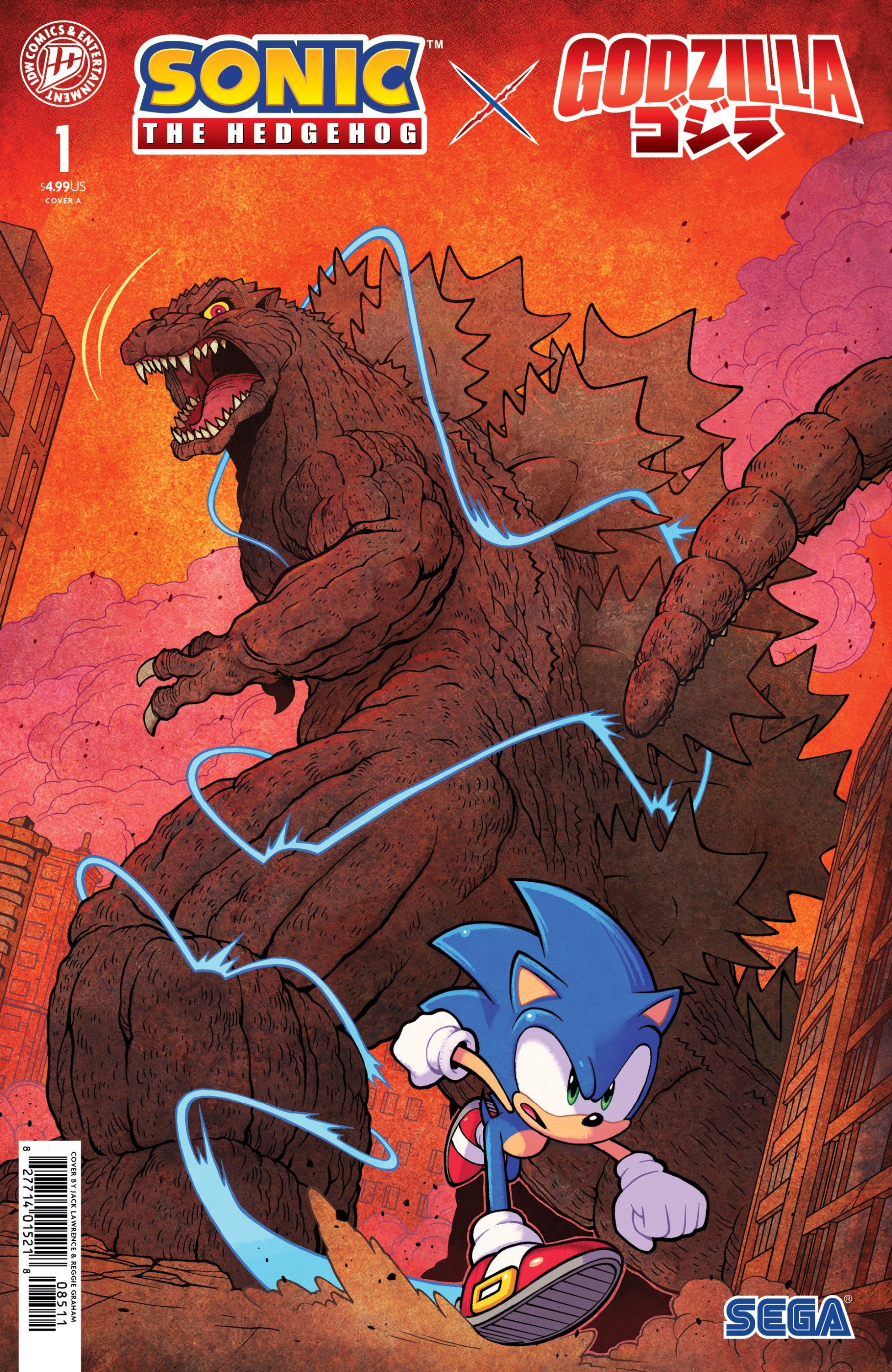 SONIC THE HEDGEHOG X GODZILLA #1 COVER A LAWRENCE CVR A