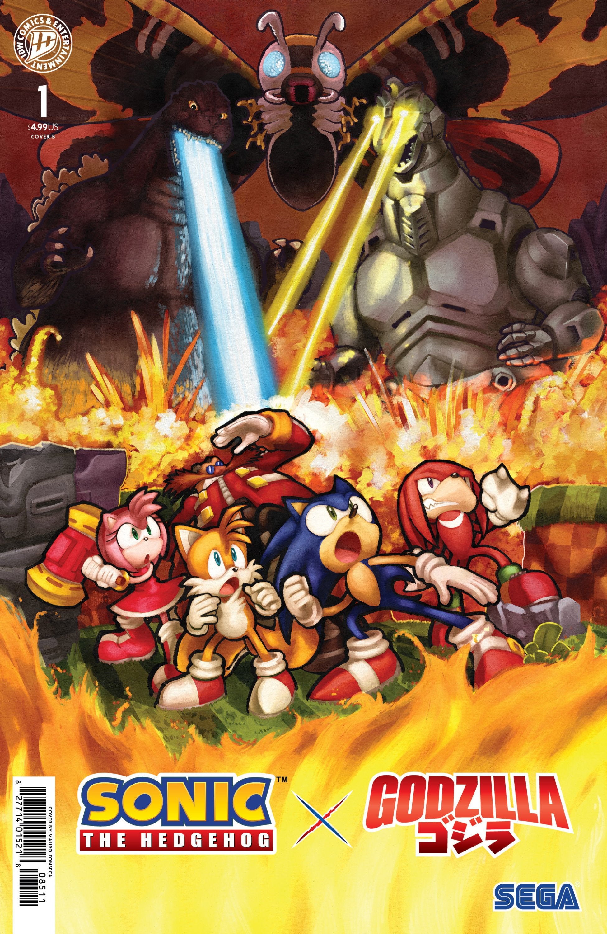 SONIC THE HEDGEHOG X GODZILLA #1 VAR B FONSECA CVR B