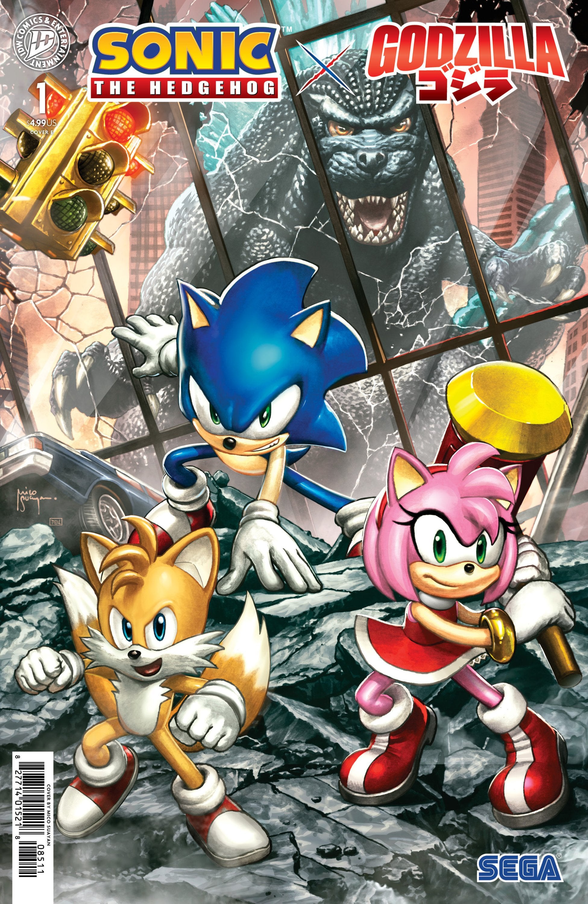 SONIC THE HEDGEHOG X GODZILLA #1 VAR E SUAYAN CVR E