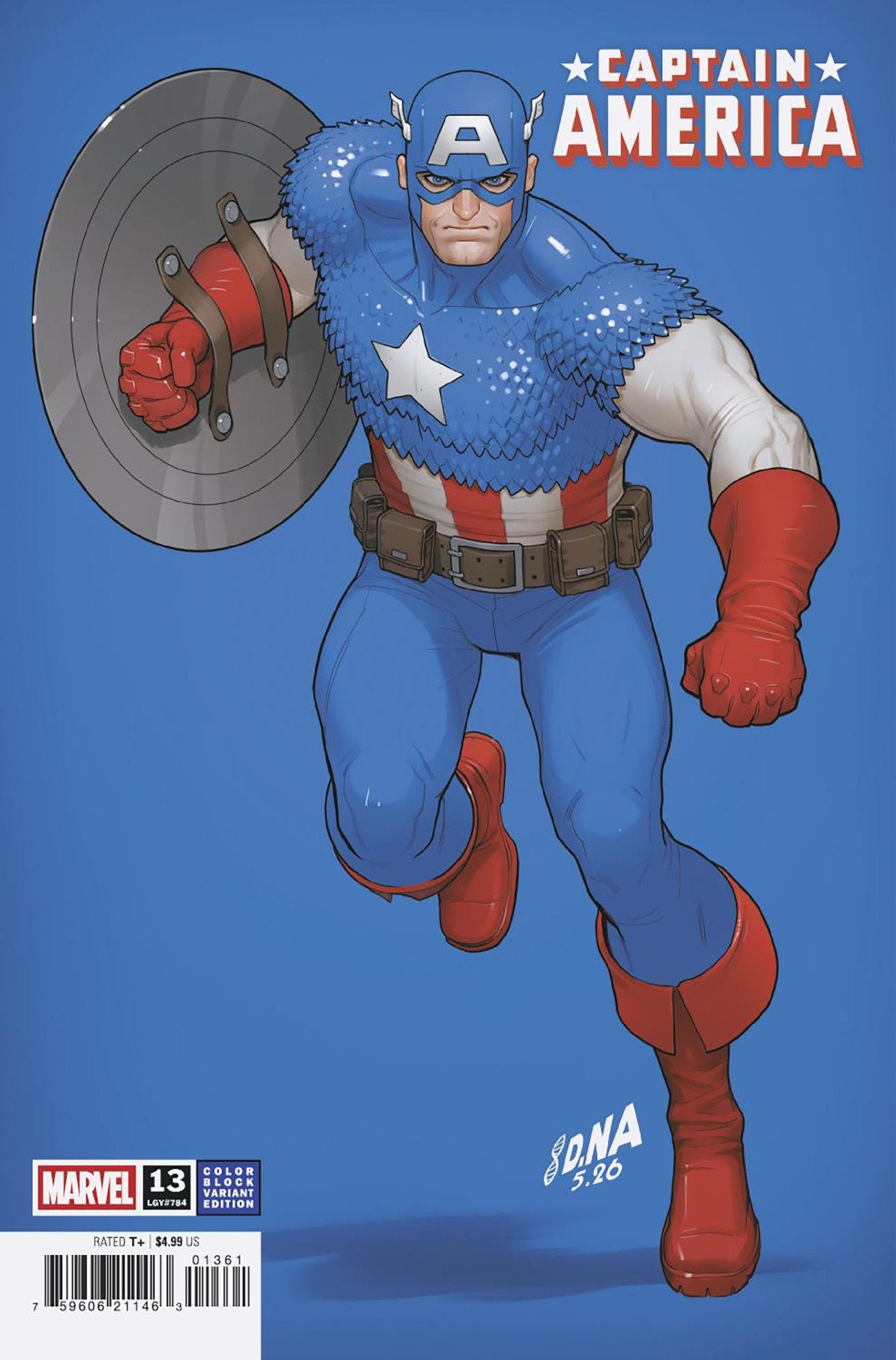 CAPTAIN AMERICA #13 DAVID NAKAYAMA COLOR BLOCK BLUE CVR ARM CVR F