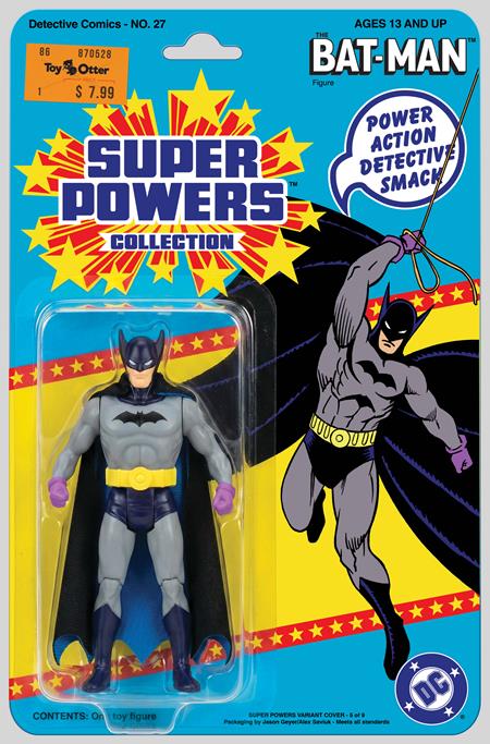 DETECTIVE COMICS #27 FACSIMILE EDITION CVR B JASON GEYER AND ALEX SAVIUK FIRST APPEARANCE BATMAN SUPER POWERS ACTION FIGURE CARD STOCK VAR 2026