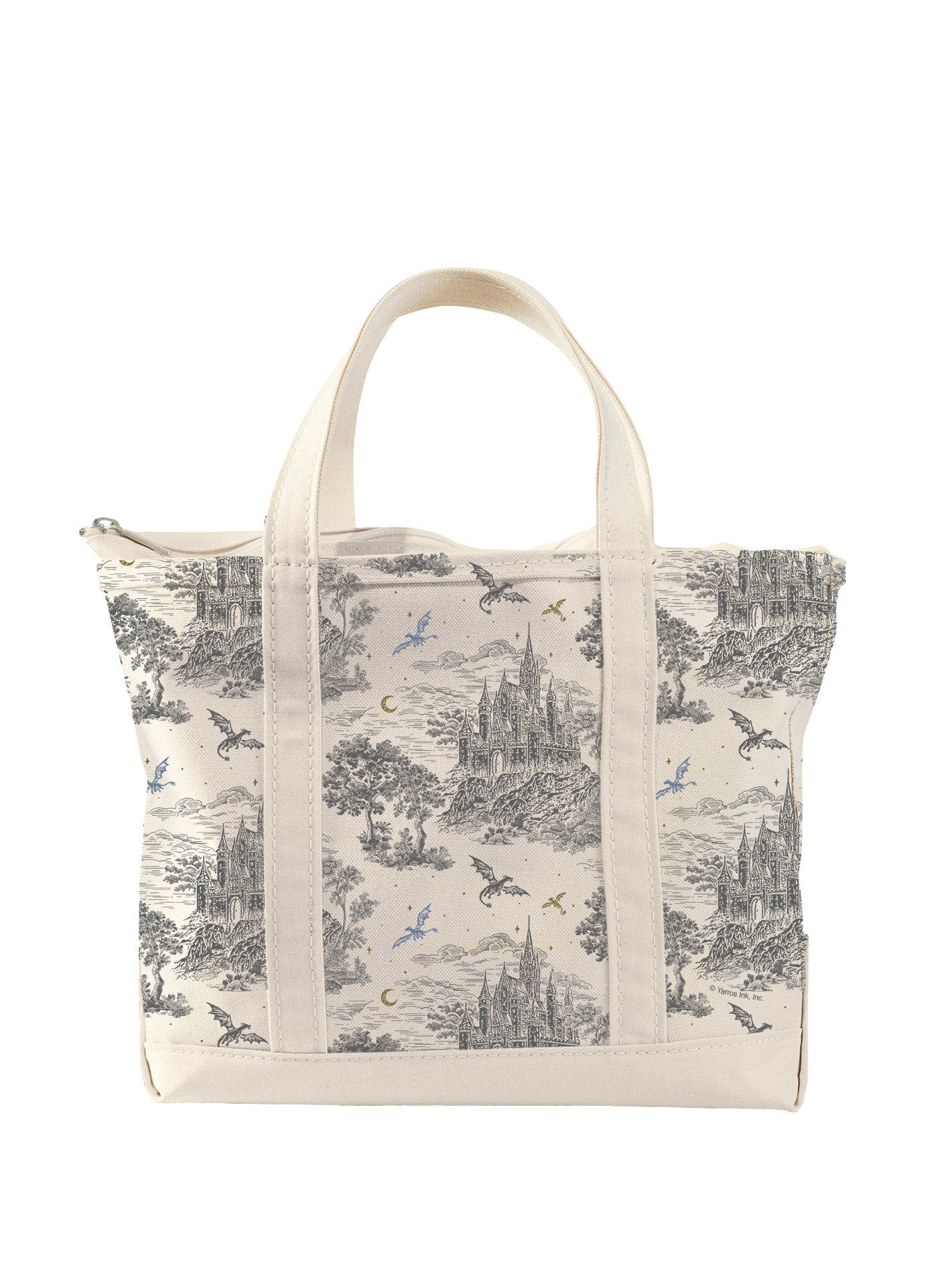 REBECCA YARROSS FOURTH WING BASGIATH TOILE LARGE ZIPPERED MARKET TOTE BAG