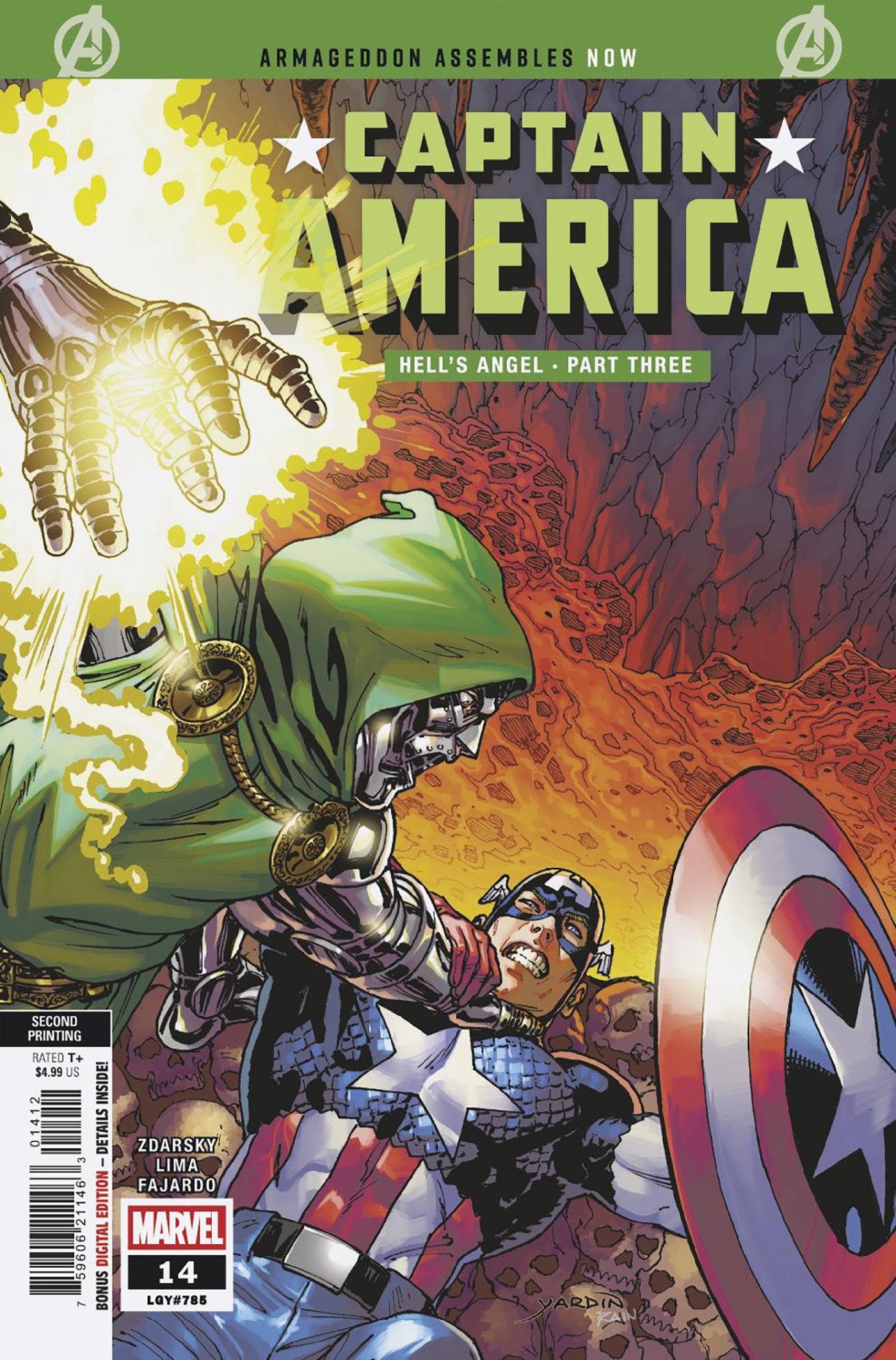 CAPTAIN AMERICA #14 DAVID YARDIN 2ND PRINTING CVR ARM CVR A