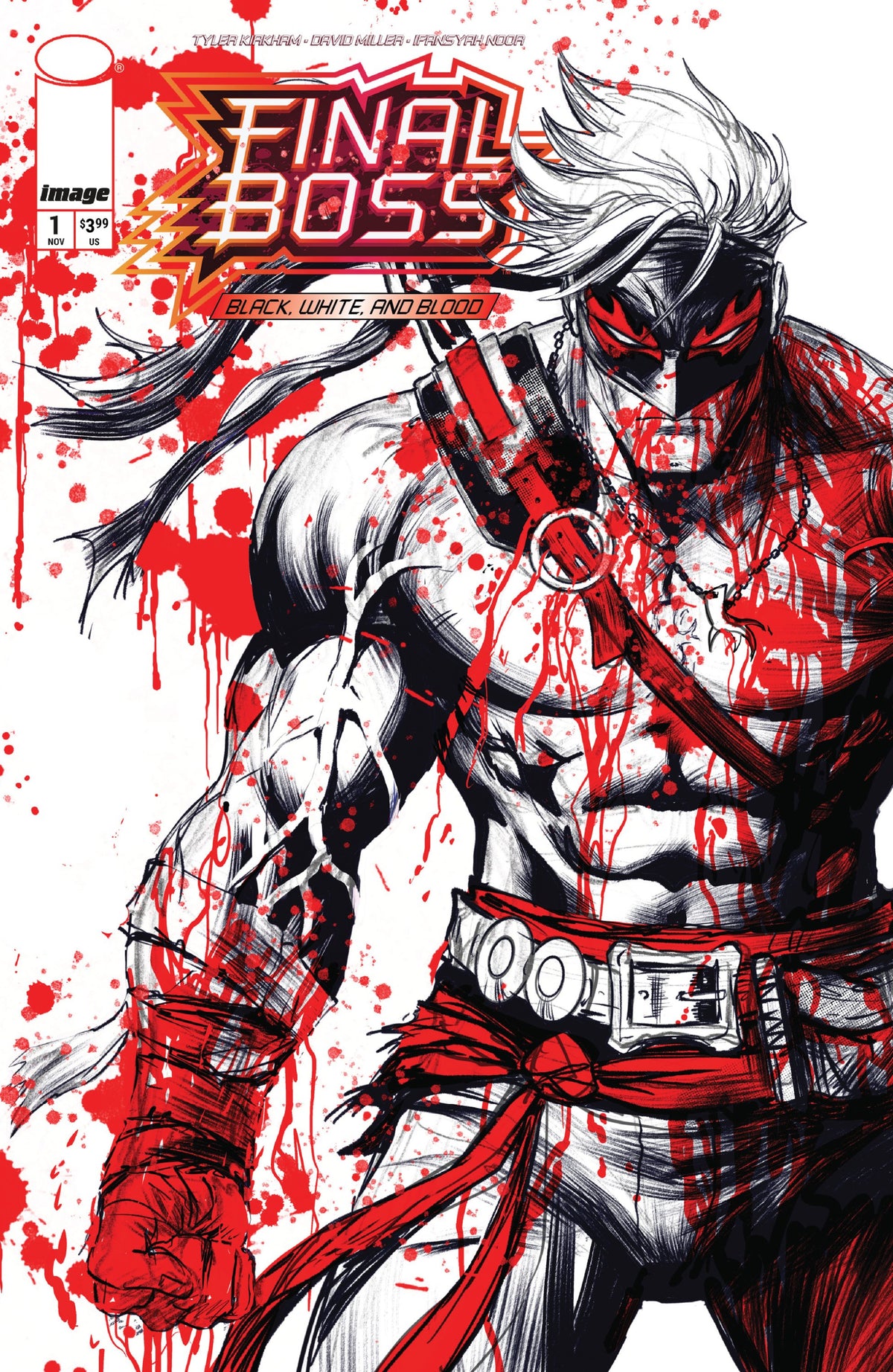 FINAL BOSS #1 BLACK WHITE AND BLOOD REPRINT CVR A TYLER KIRKHAM