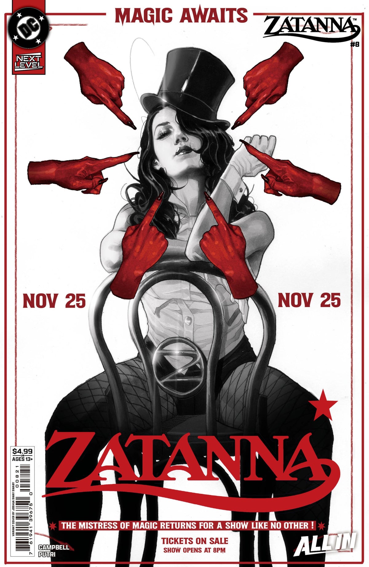 ZATANNA 2026 #8 CVR B JOSHUA SWAY SWABY CARD STOCK VAR