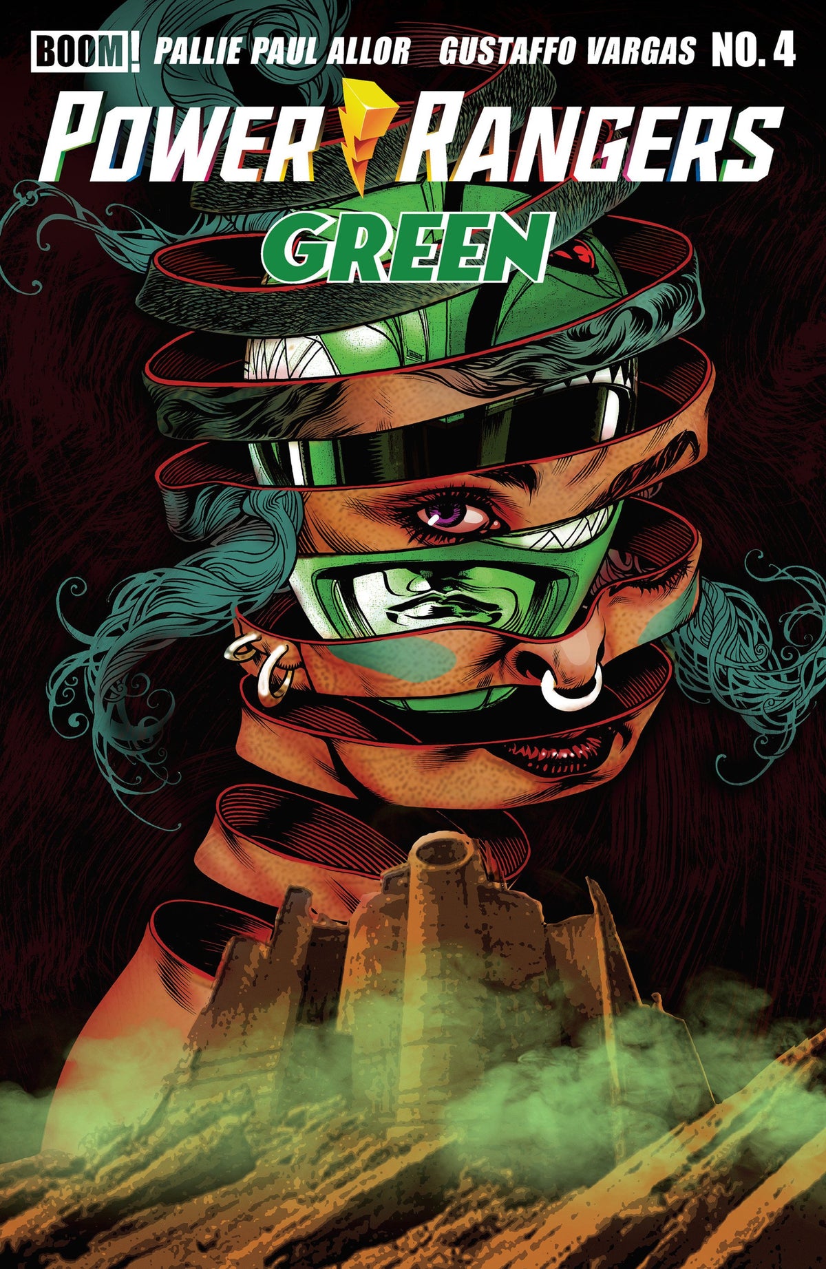 POWER RANGERS GREEN #4 A MAIN DRESSED HARRIS CVR A
