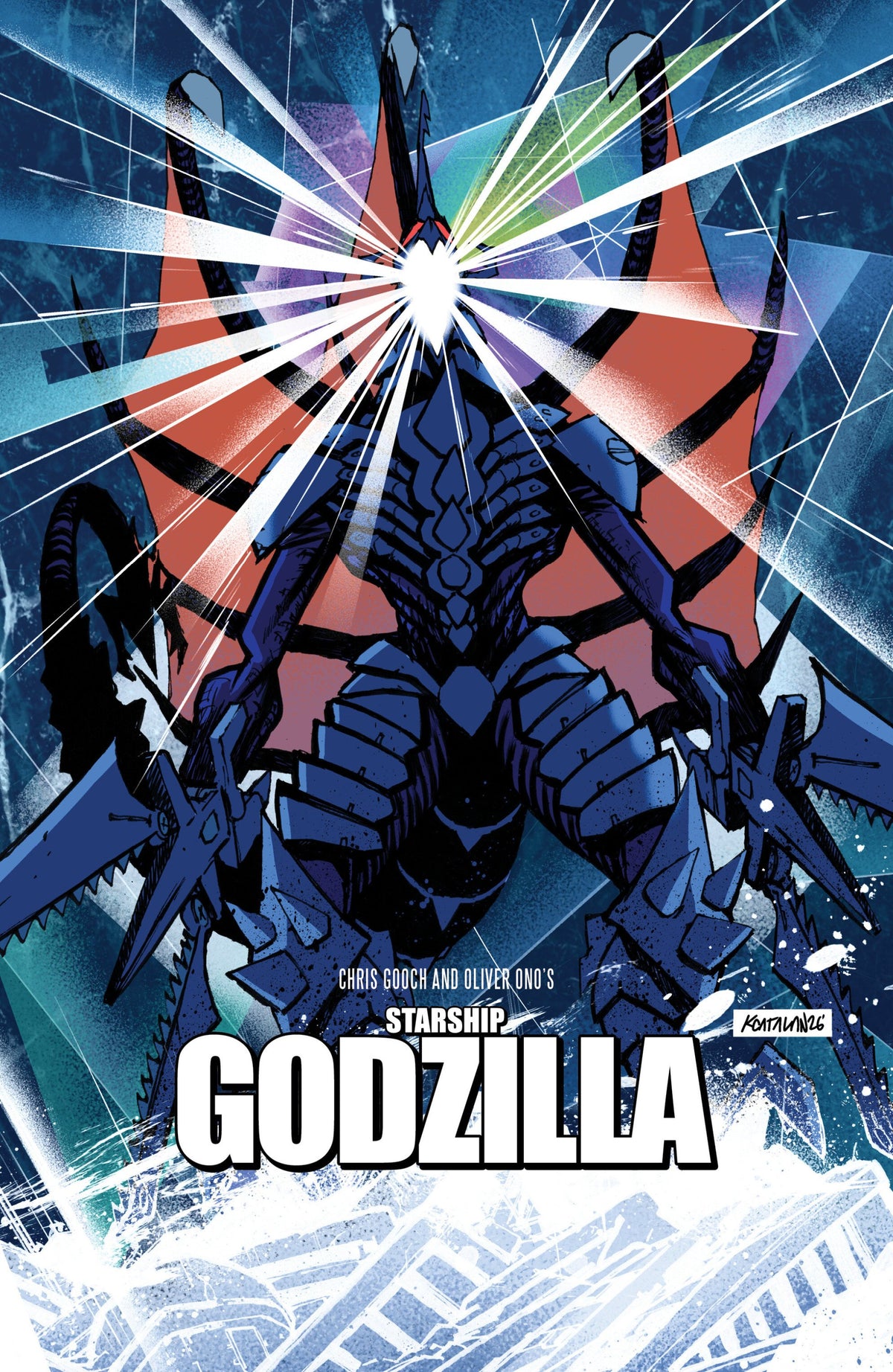 STARSHIP GODZILLA INVASION X KAI-SEI ERA #3 VAR B CATALAN MOVIE HOMAGE COVER CVR B
