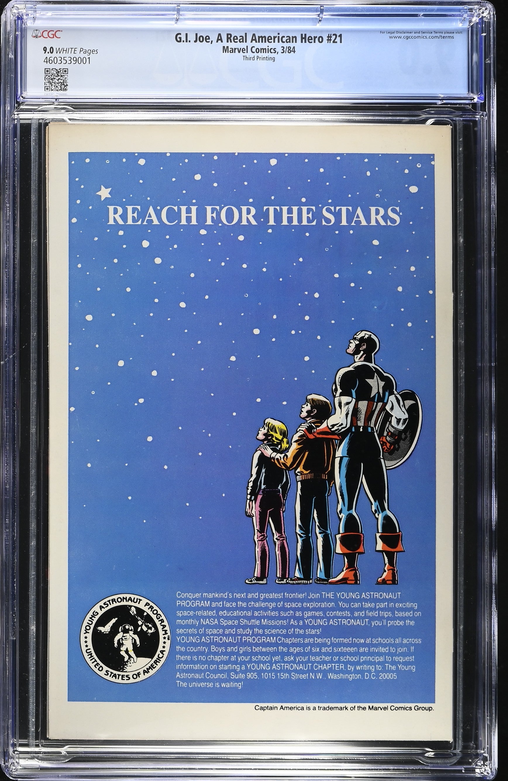 GI JOE REAL AMERICAN HERO #21 CGC 9.0 VF/NM THIRD PRINT