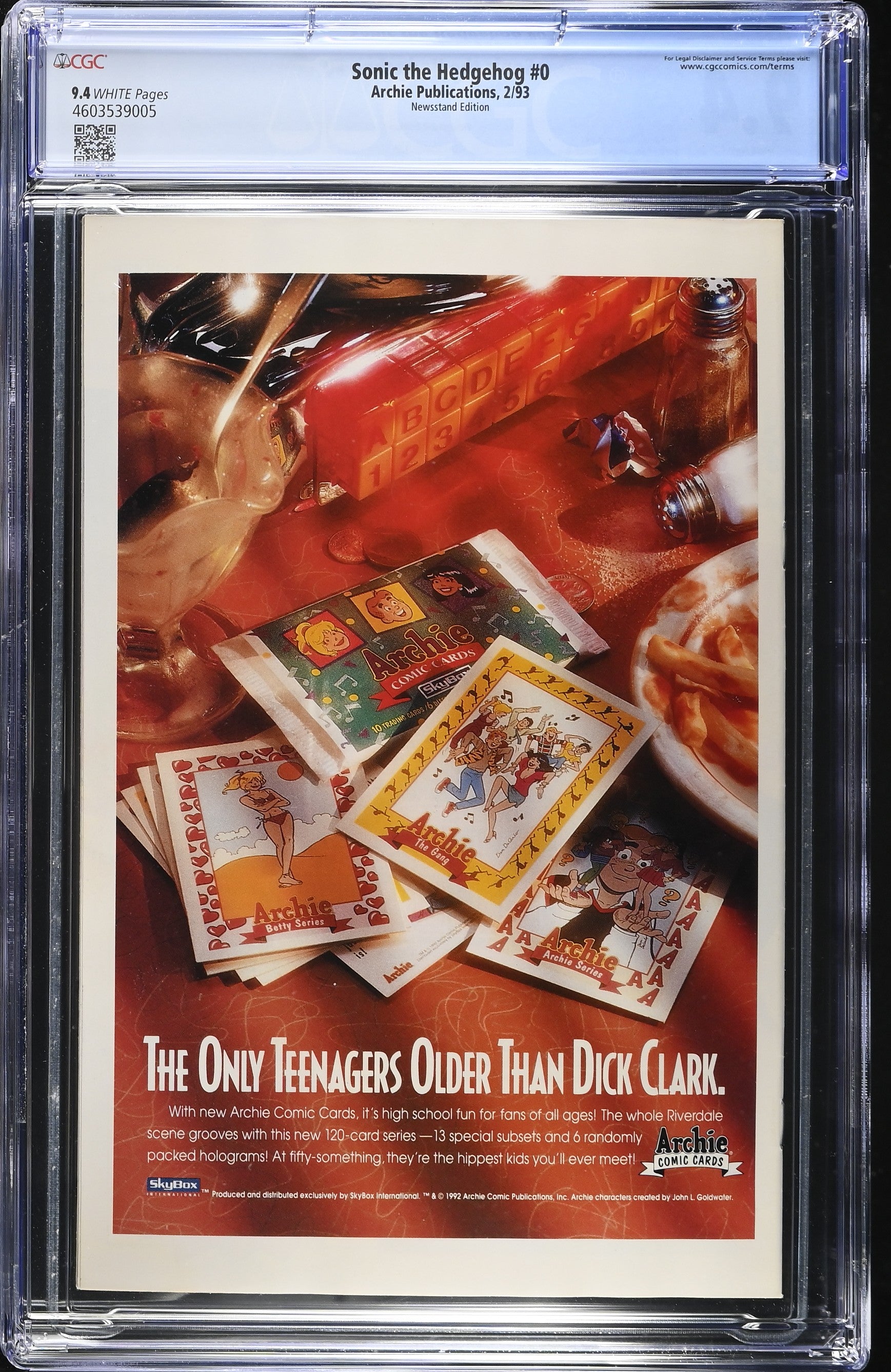 SONIC THE HEDGEHOG #0 1993 NEWSSTAND CGC 9.4 NM