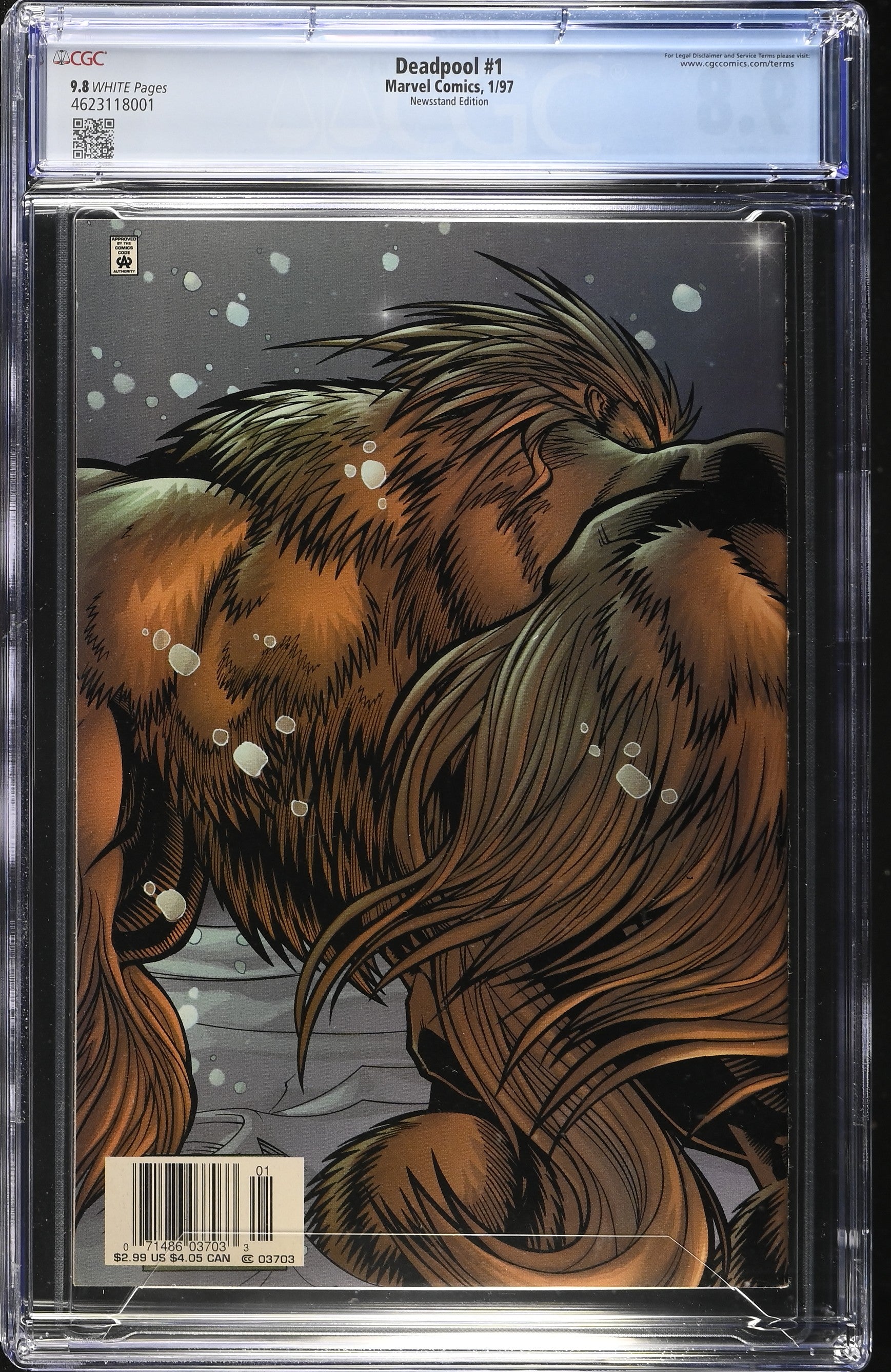 DEADPOOL #1 1997 CGC 9.8 NM/M NEWSSTAND EDITION 1ST BLIND AL