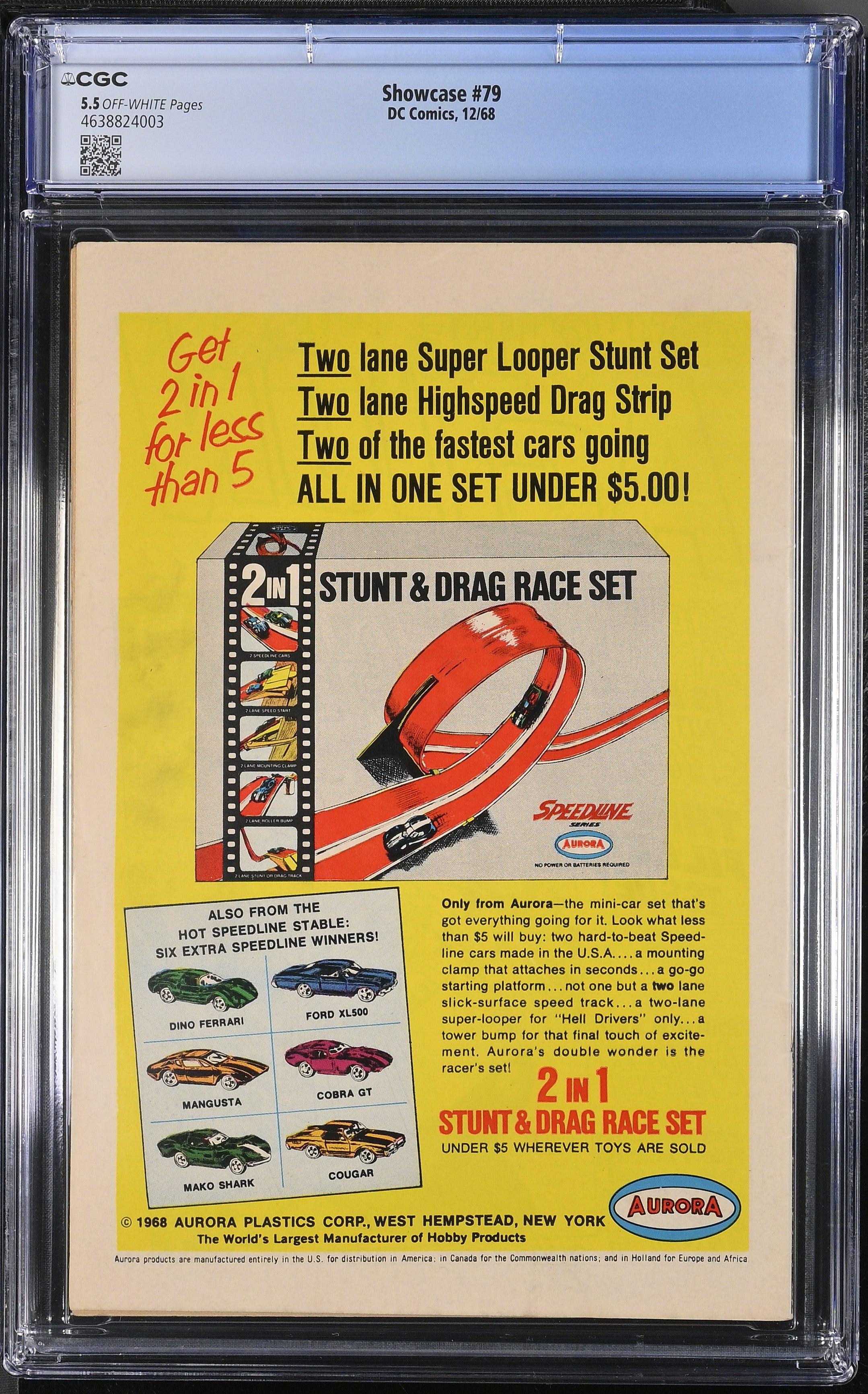 SHOWCASE #79 DC COMICS 1968 CGC 5.5 FN- 1ST APPEARANCE DOLPHIN