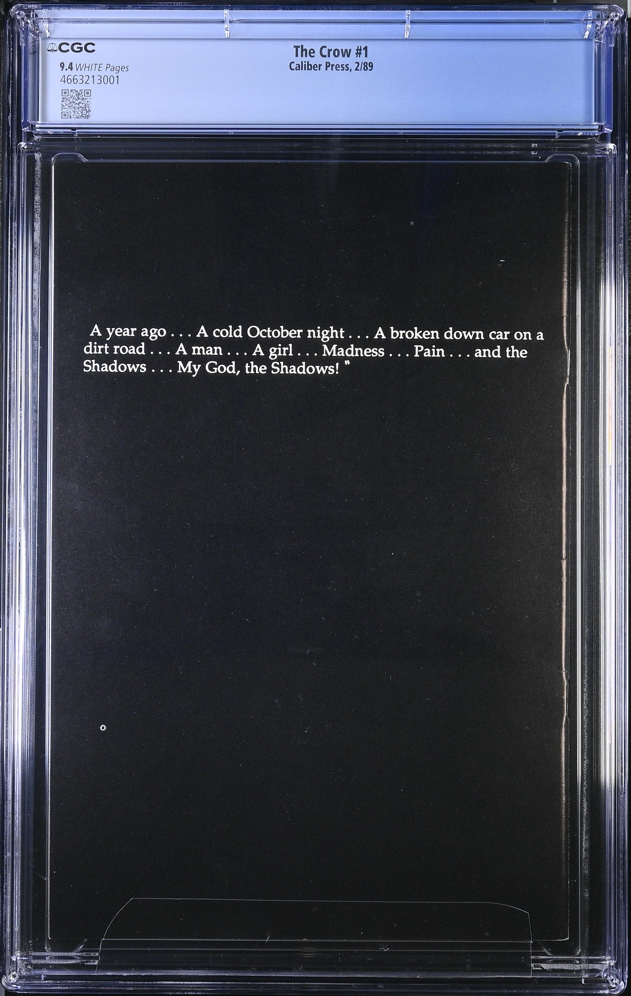 THE CROW #1 CGC 9.4 NM FIRST PRINT CALIBER PRESS 1989