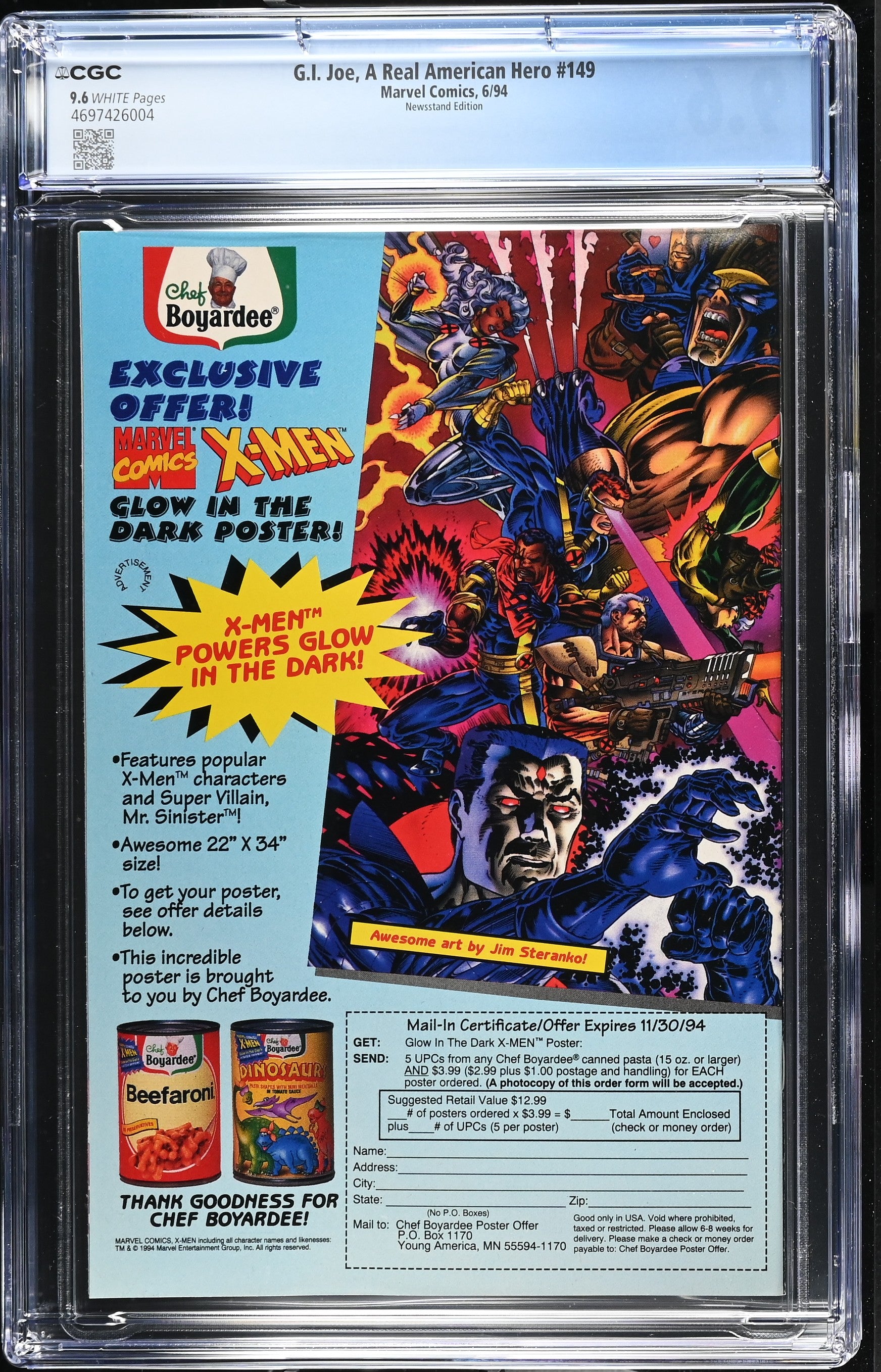 GI JOE A REAL AMERICAN HERO #149 CGC 9.6 NM+ NEWSSTAND EDITION
