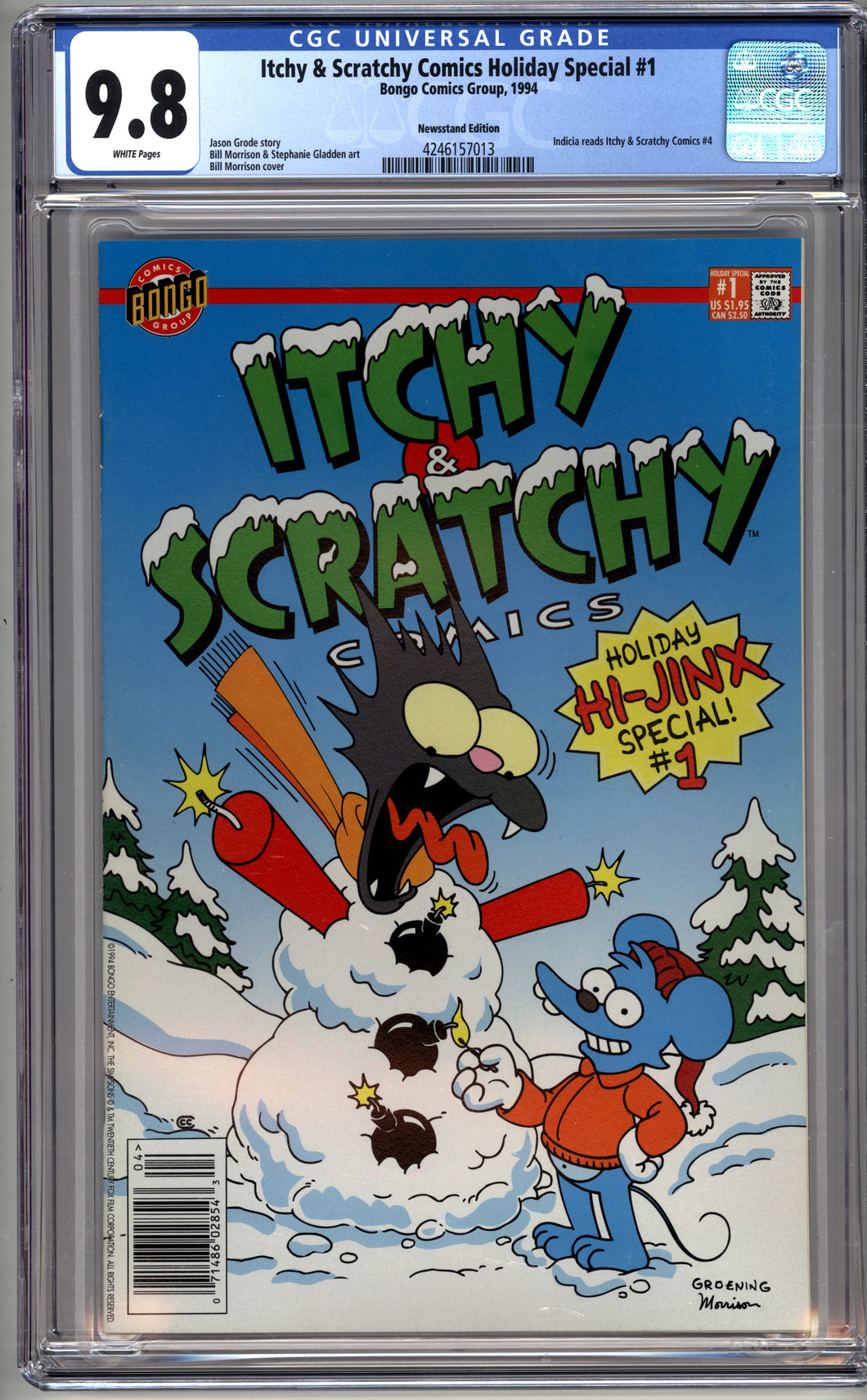 ITCHY & SCRATCHY COMICS HOLIDAY SPECIAL #1 (Bongo 1994) CGC 9.8 NM/M