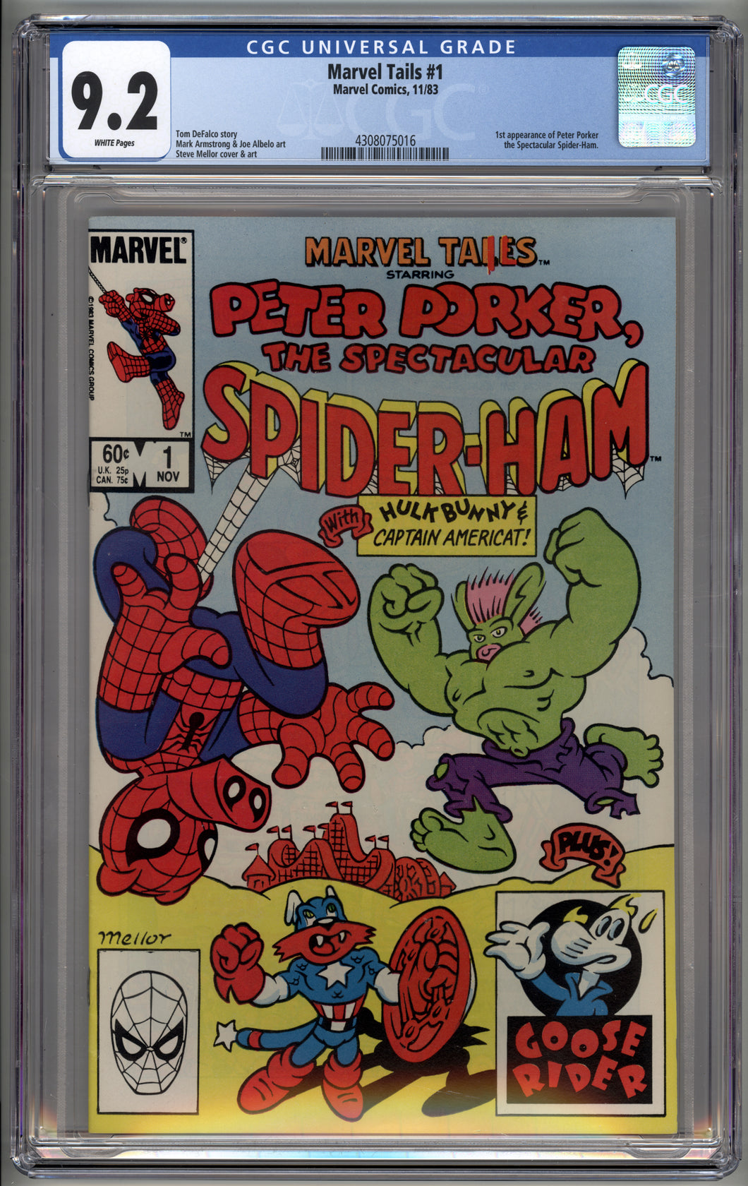 MARVEL TAILS #1 (1983) CGC 9.2 NM- 1st Peter Porker Spider-Ham Appearance