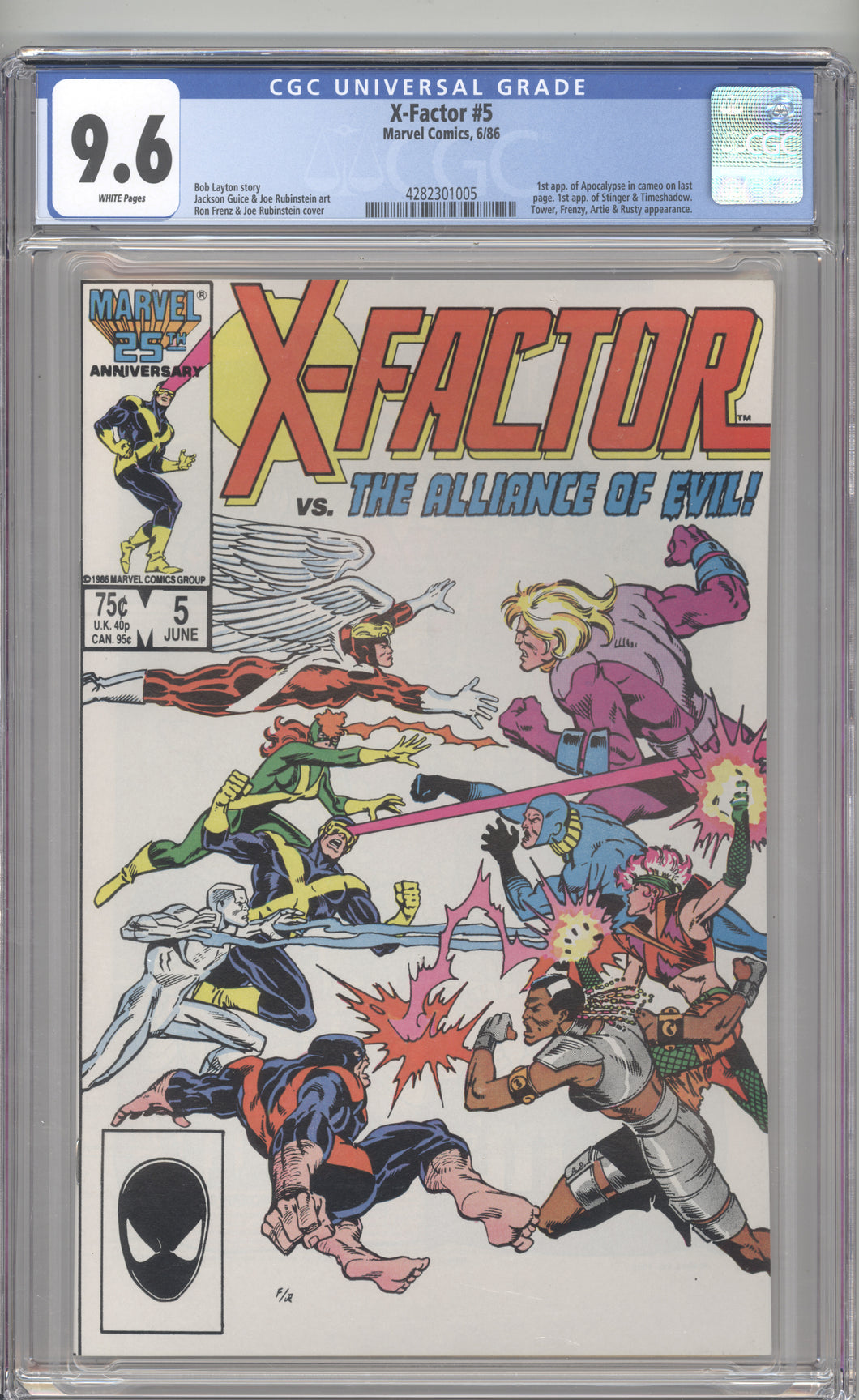 X-FACTOR #5 (1986 Marvel) CGC 9.6 NM+ 1st Apocalypse Cameo Appearance