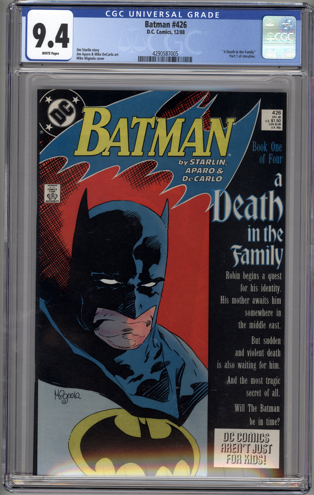 BATMAN #426 (1988 DC) CGC 9.4 NM Death in the Family