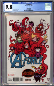 A-FORCE #1 (2015 Marvel) CGC 9.8 NM/M YOUNG VARIANT SHE-HULK, 1ST SINGULARITY