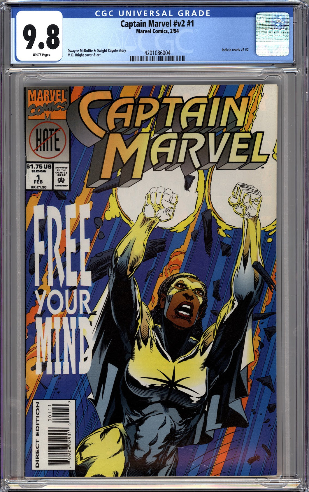 CAPTAIN MARVEL #1 (1994 Marvel) CGC 9.8 NM/M MONICA RAMBEAU